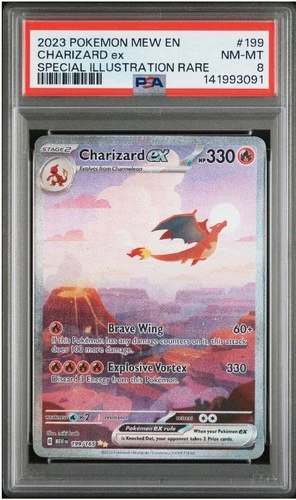 2023 POKEMON MEW EN-151 | SPECIAL ILLUSTRATION RARECHARIZARD EX 199 PSA 8