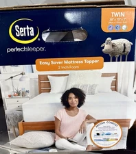Serta-Perfect Sleeper-2" Easy Saver Memory Foam Mattress Topper-twin New Sealed