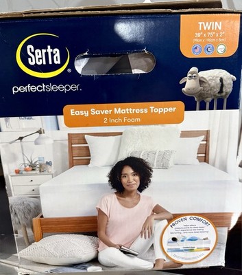 Serta Twin 2'' Memory Foam Mattress Topper Easy Saver New Sealed