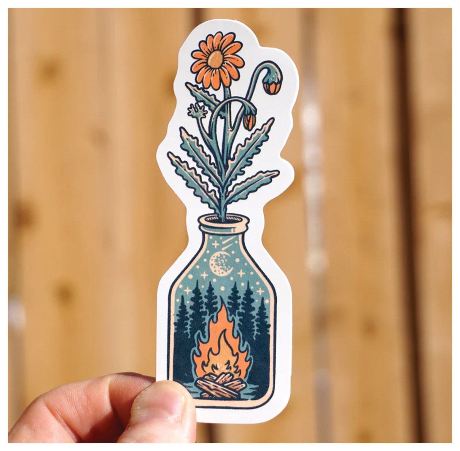 Рисунки на наклейках вдохновленные природой Набор из костра и цветов 2890₽