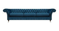 Blaue Chesterfield Polstercouch Moderne Textilsofas Wohnzimmer MöBel