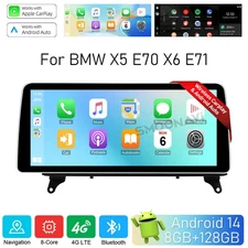 12.3" Multi-media Car GPS Stereo 128GB DAB Carplay BT For BMW X5 E70 X6 E71 CIC
