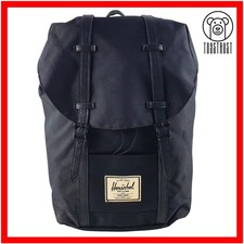 Herschel Retreat Backpack Rucksack 23L Black Drawstring Commuter Bag Canvas