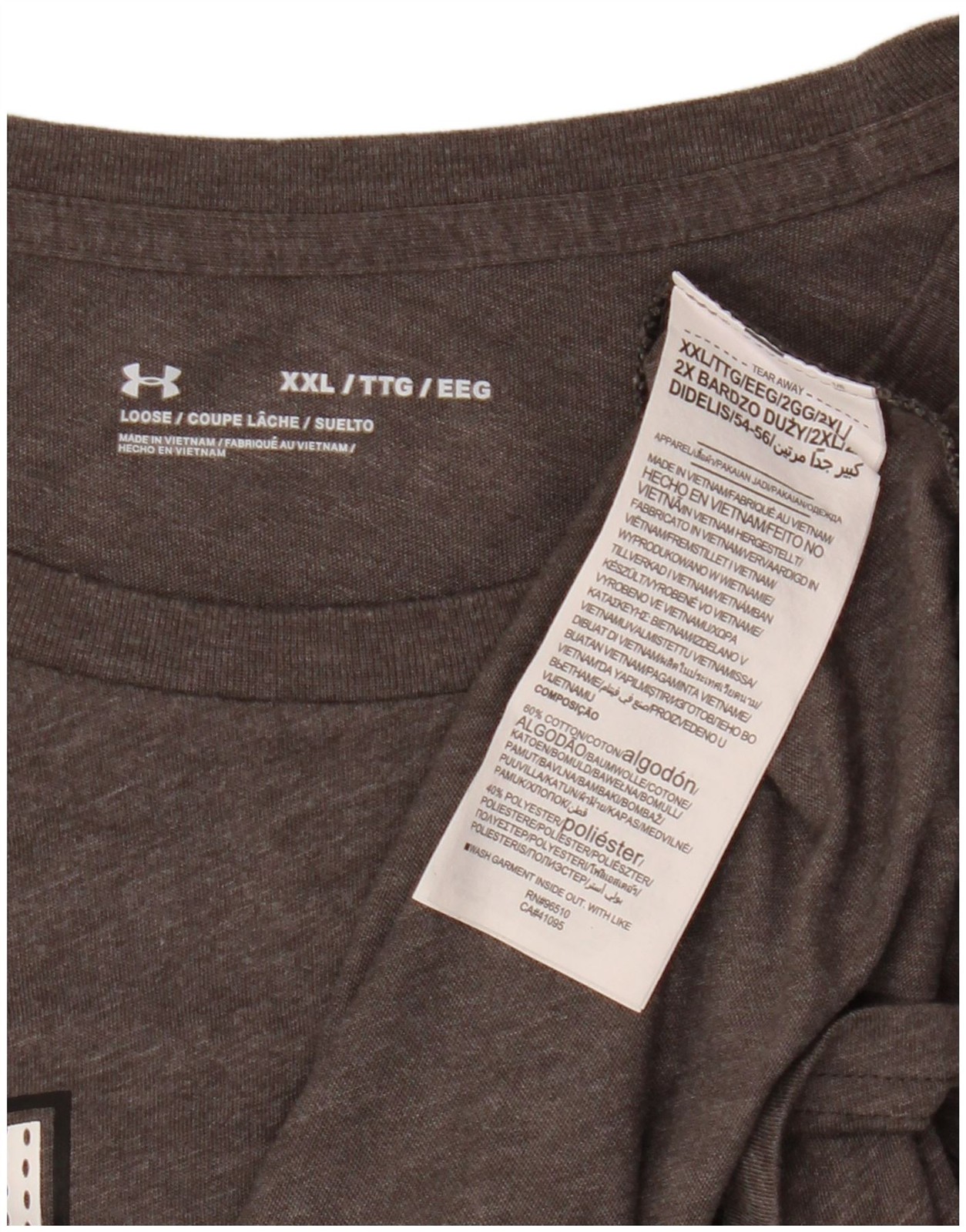 Under Armour Mens Graphic T-Shirt Top 2XL Grey Cotton BL16 thumbnail 3