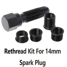 Car Black Reamer Inserts Kit Spark Plug Re-Thread Rethreader Repair Tap Tool M14