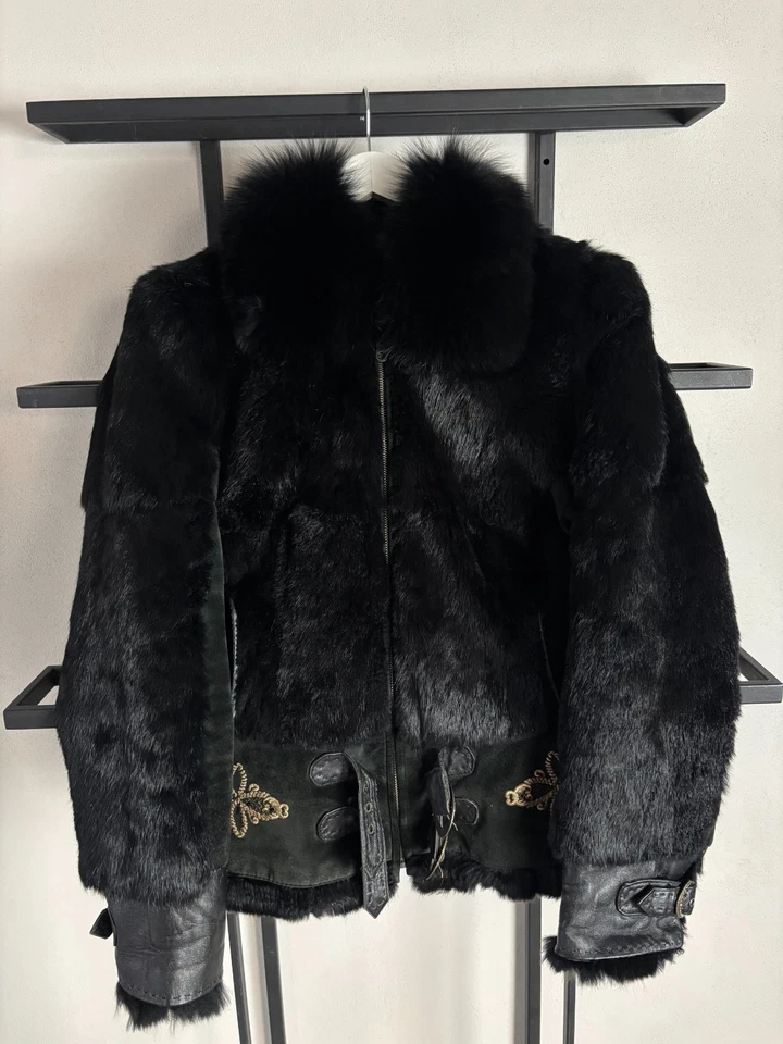 Chaqueta de piel real de cuero real estilo japonés de vanguardia de archivo vintage años 90 Y2k Foto 2 de 4