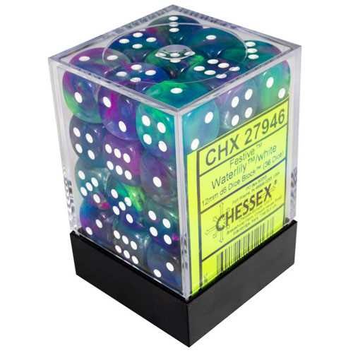 12mm d6 Dice Block Festive Waterlily with White 4590₽