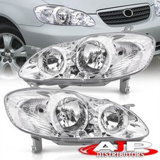Chrome Clear Oe Style Jdm Head Lights Lamp Assembly For 2003-2008 Toyota Corolla