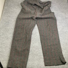 Woolrich Mens Grey Plaid Wool Blend Hunting Pants Overalls Malone VTG USA L