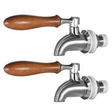 Wongblee 2-Pack Stainless Steel Beverage Dispenser 5/8, Wooden Handle 