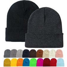 1 2 Pack Beanie for Men Women Slouchy Beanie Hats Winter Knit Caps Soft Ski H...