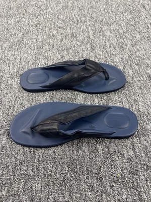 To Boot New York Adam Derrick Leather Flip Flop Sandals Men 12 Navy Blue Thong