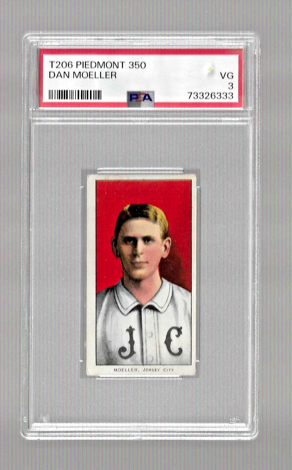 1909-1911 T206 PIEDMONT 350 TOBACCO BASEBALL CARD PSA 3 DAN MOELLER JERSEY CITY