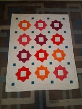 Handmade Star Patterned Quilt Throw Size Approximately 53 inches x 67 inches