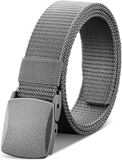 Tactical Nylon Men's Belt Military Web Canvas Work Belt TSA Plastic Buckle Black