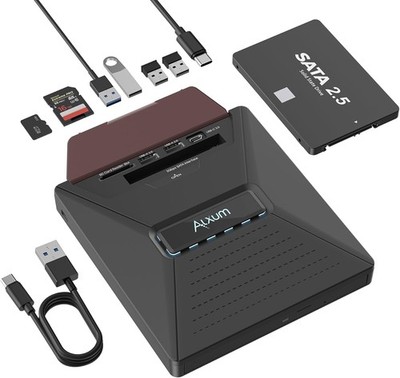 Alxum Externes DVD CD Laufwerk Laptop, CD Laufwerk extern USB SATA-Schnittstelle