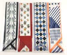 4 PCS Bag Handbag Handle Ribbon Hair Head Band Neck Scarf Skinny Scarves