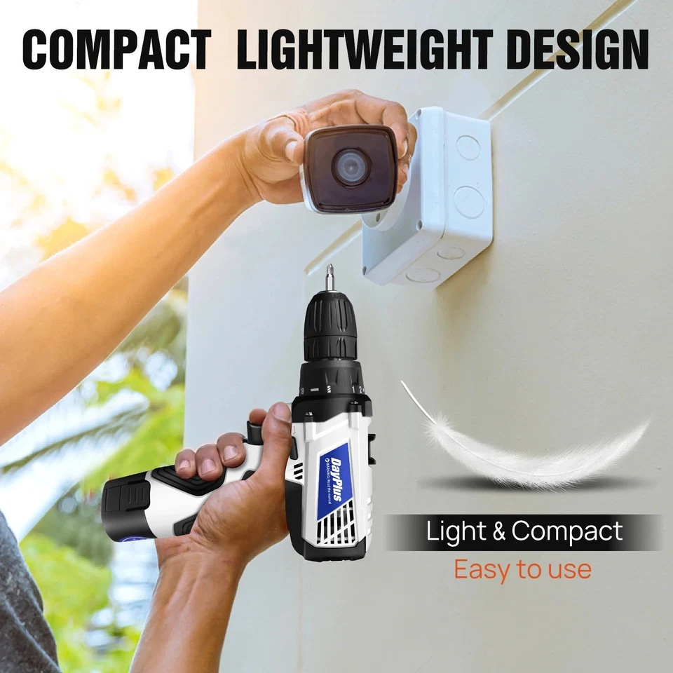 12V Cordless Drill Combo Cutter Electric Screwdriver Kit, 2 Variable Speed 18+1 - Image 3 of 4