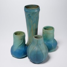 Van Briggle Colorado Springs Art Pottery Ming Blue Early 20th Century 4 Vase Lot