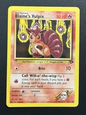 Pokémon TCG Blaine's Vulpix Gym Challenge Unlimited Common Card 66/132