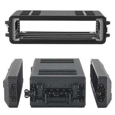 VEVOR 2U Rack Koffer 260mm Tiefe Rackcase Rackmount-Flightcases mit Mikrofonfach