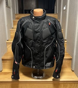 Harley-Davidson Men’s Large Black Textile Riding Jacket Armor Reflective H-D