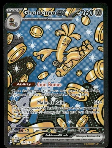 Pokemon Cards Gholdengo ex 164/131 Prismatic Evolutions Holo NM