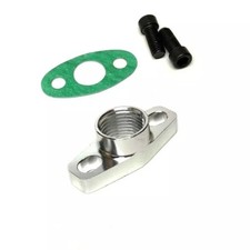 Aluminum Turbo Oil Return Drain Flange Adapter 12 Npt For Garrett Gt28 Gt30..