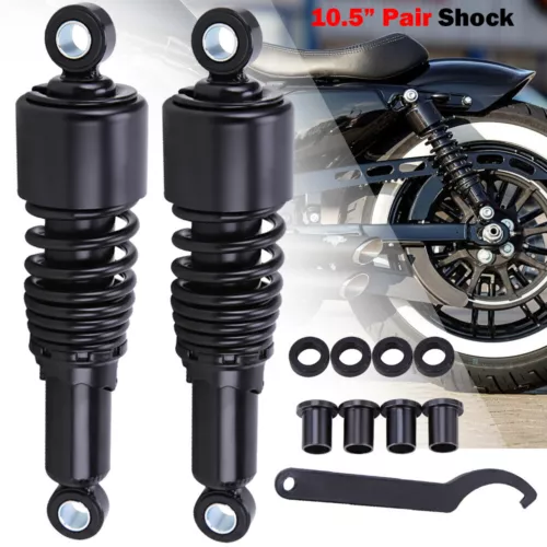 Rear Suspension Shocks Absorbers 10.5'' For Harley Dyna Sportster FLH/FLT FXDWG - Picture 2 of 18