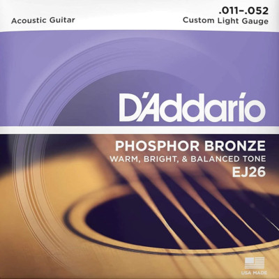 D'Addario EJ26 Phosphor Bronze Akustikgitarrensaiten Custom Light 11-52