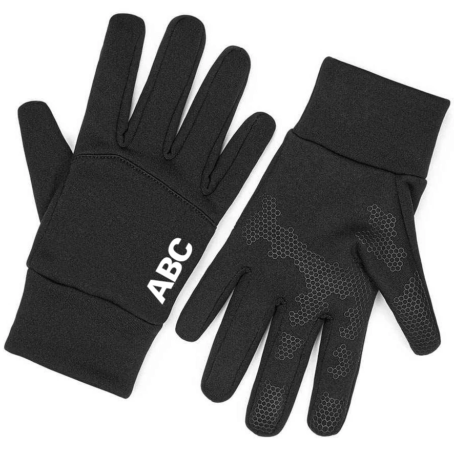 Custom Text Initials Sport Gloves Thermal Windproof Warm Gloves - Touch Screen