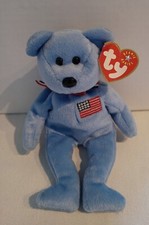 TY Beanie Baby - AMERICA the Bear Blue Version 8.5 inch