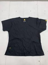 Wonderwink Womens Black Short Sleeve Scrub Top Size XL