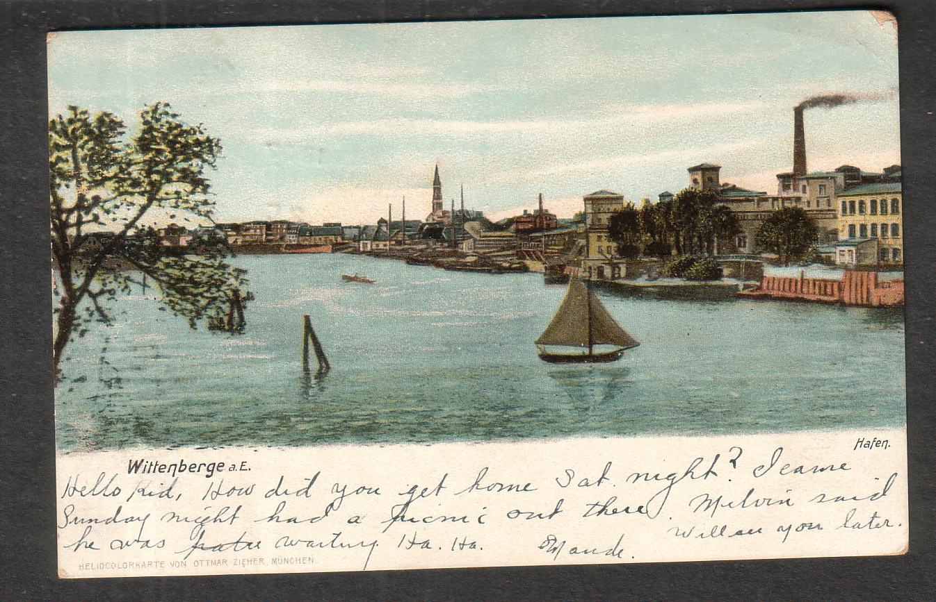 1907 Wittenberg post card Crownpoint IN to Miss Lily Lambug Cedar Lake Indiana eBay