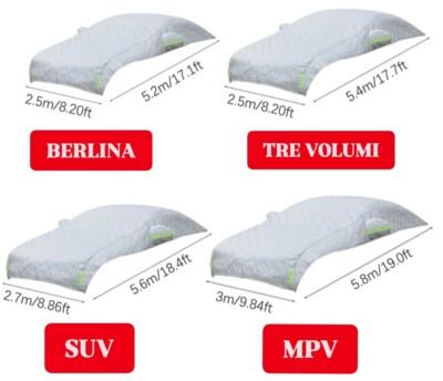 Copertura per auto, protezione antigrandine, grandine, neve, per la maggior parte delle auto, berline e SUV (SUV