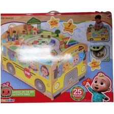 cocomelon wheels on the bus Wood Activity Table w/ Built in Toy Storage