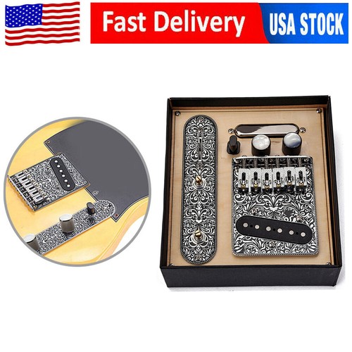 Schwarz Nickel Gitarrenbrücke Alnico 5 Tonabnehmer Steuerplatte Set für Telecaster Tele - Bild 1 von 10