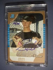 SEAN WEST 2006 Bowman Originals 2005 buyback AUTO #'d 05/35 Marlins