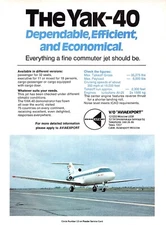 The Yak-40 Commuter Jet Airplane Aviaexport Moscow USSR Vtg Magazine Print Ad