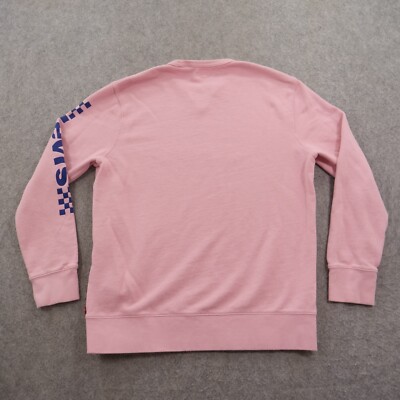 Levis Hoodie Sweatshirt Mens Large Pink Graphic Print Logo Crew