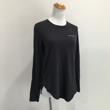 UNDER ARMOUR Black Long Sleeve Rounded Hem Loose Fit Shirt Womens sz Small