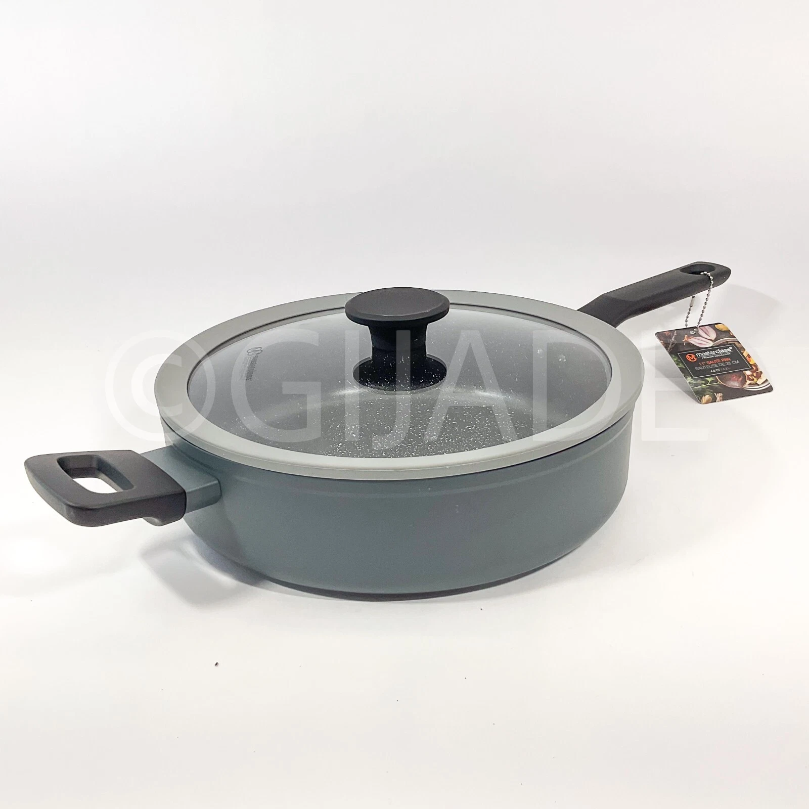 Masterclass 4.5-qt- 11" Sauté Pan Pot With Lid Gray & Black Cookware New