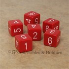 NEW Set of 6 Red with White Numbers D6 Six Sided RPG D&D Gaming Dice Chessex
