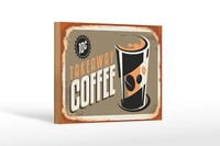 Holzschild Kaffee 18X12 Cm Retro Coffee Takeaway Holz Deko Schild Wooden Sign