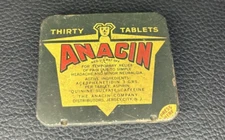 Vintage Anacin Thirty Tablet Metal Analgesic Medicine Tin Container Nice!