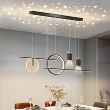 Modern Pendant Lights LED Star Lamp Bar Kitchen Chandeliers Black Ceiling Lights