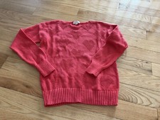 LOFT Sweater Red Hearts Boatneck Holiday Ann Taylor Size XS EUC