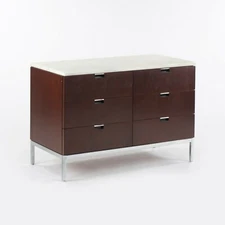 1970s Florence Knoll International 6 Drawer Credenza Dresser with Marble Top