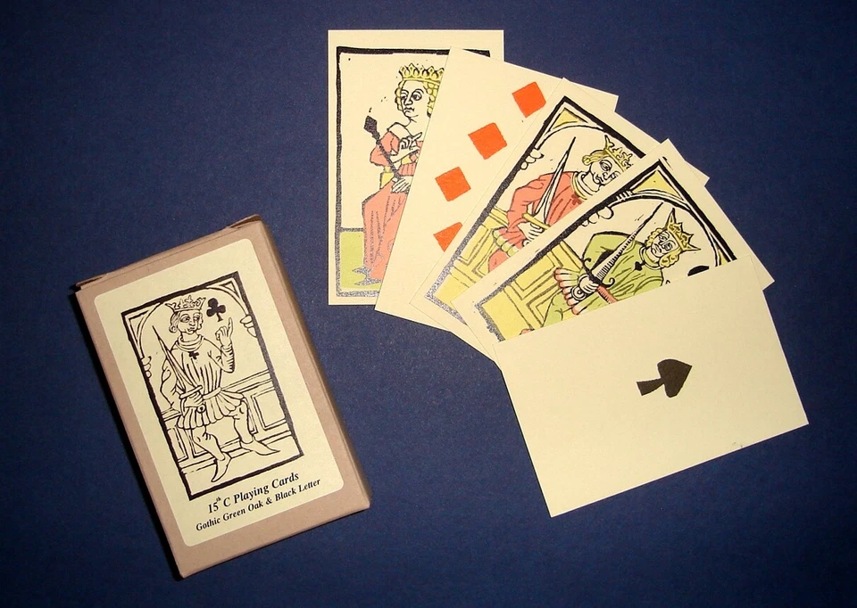 Mittelalter 15. Jahrhundert historische Reproduktion Spielkarten