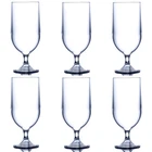 Beer Glass Goblet Clear - Reusable Polycarbonate Plastic - 10oz - Pack of 6